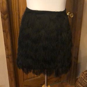 H & M fringe look black skirt  NWT